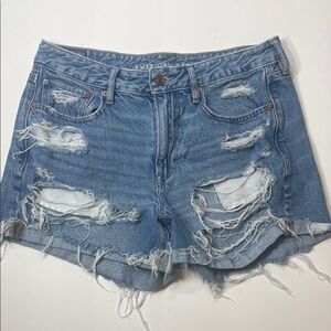 American Eagle Outfitters Light Blue Distressed Denim Cutoff Shorts